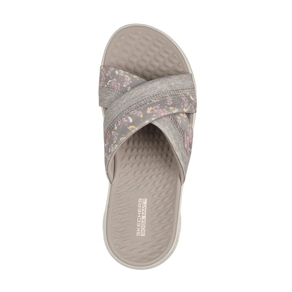 Skechers GO WALK Flex Sandal Butterfly Bliss Taupe Floral 141441 Womens Sz 8 NEW - Picture 9 of 10